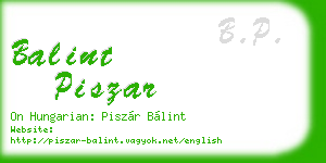 balint piszar business card