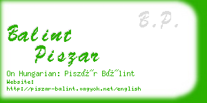 balint piszar business card